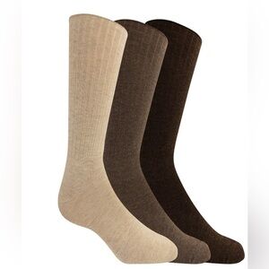 Chaps Classic Dress Ribbed Crew Socks 3-Pair Pack